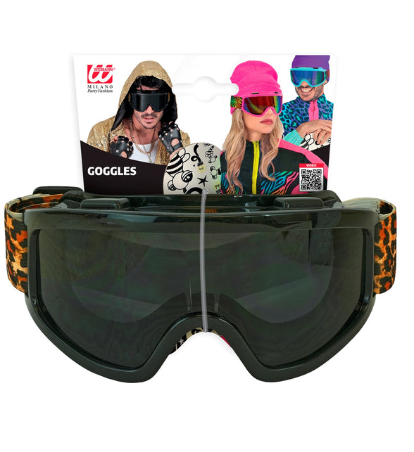 Ski-bril 80's zwart luipaardprint Jesse — foto 2