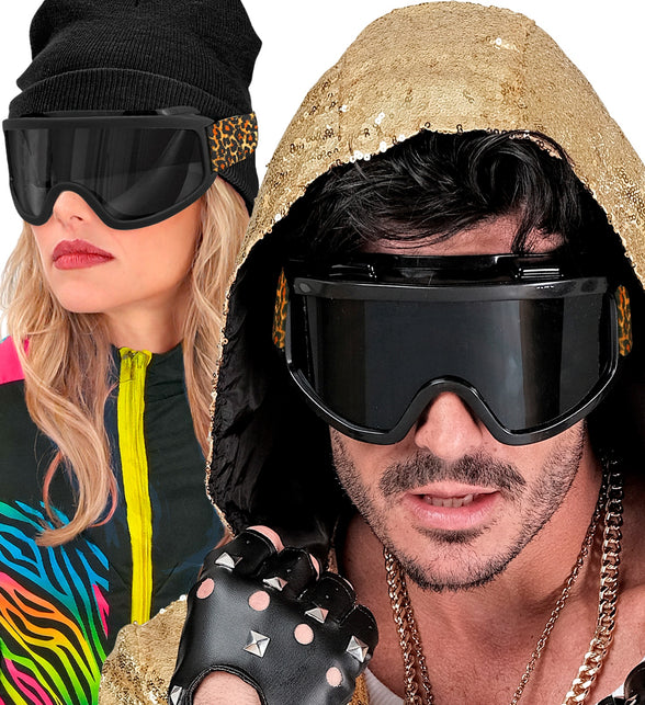 Ski-bril 80's zwart luipaardprint Jesse — foto 3