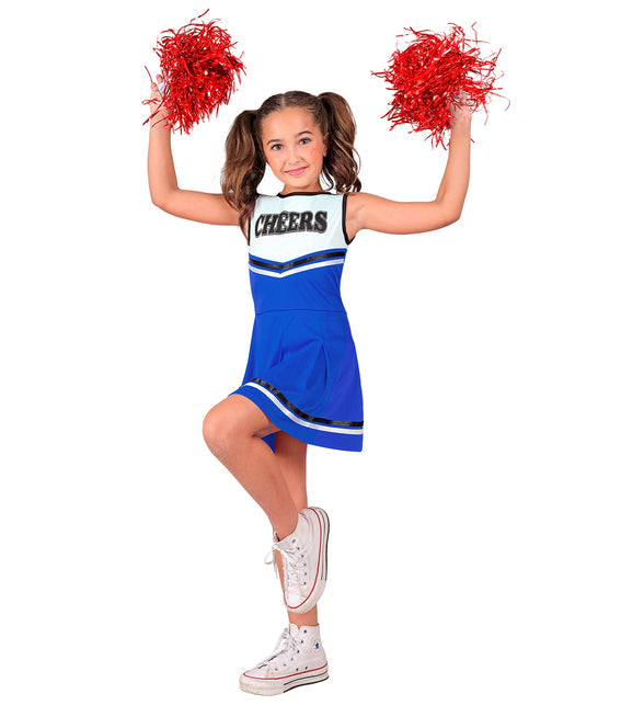 Cheerleader blauw kostuum Maudje kinderen