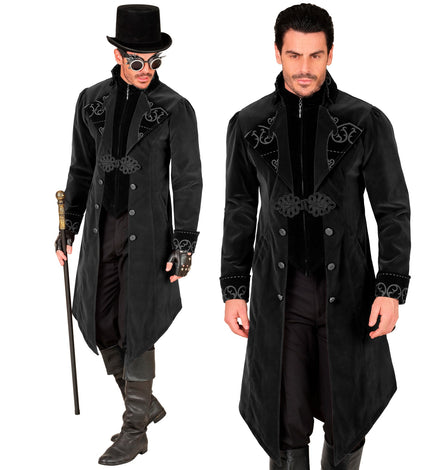 Zwart fluwelen gothic jas heren Julia