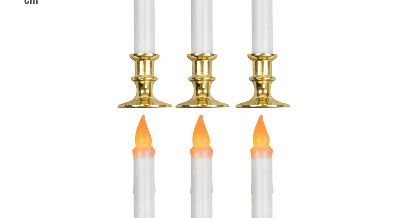 Set van 6 witte kaarsen met flikkerend licht en timer 23cm Noah