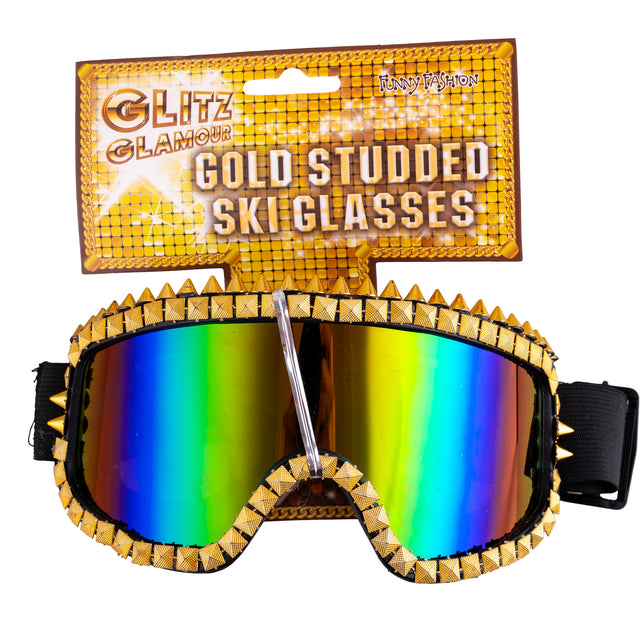 Ski bril met strass steentjes goud — foto 4