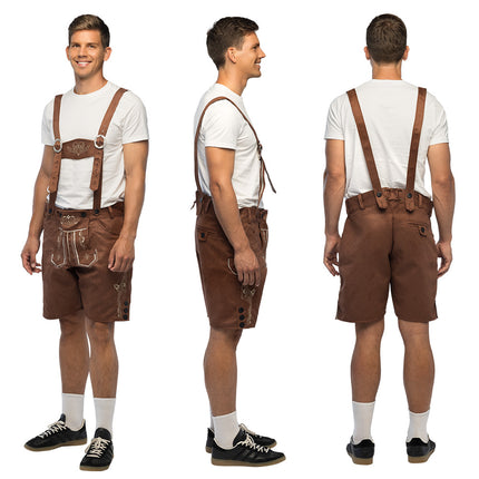 Lederhose Fritz heren bruin Tiroler Oktoberfest broek — foto 7