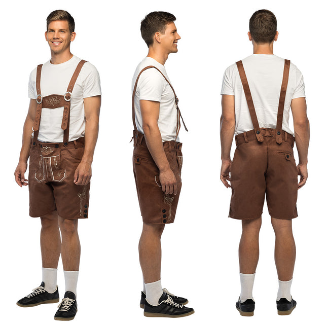 Lederhose Fritz heren bruin Tiroler Oktoberfest broek — foto 7