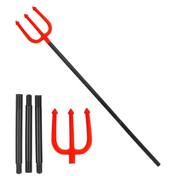 Inklapbare drietand rood zwart 112 cm duivelsvork