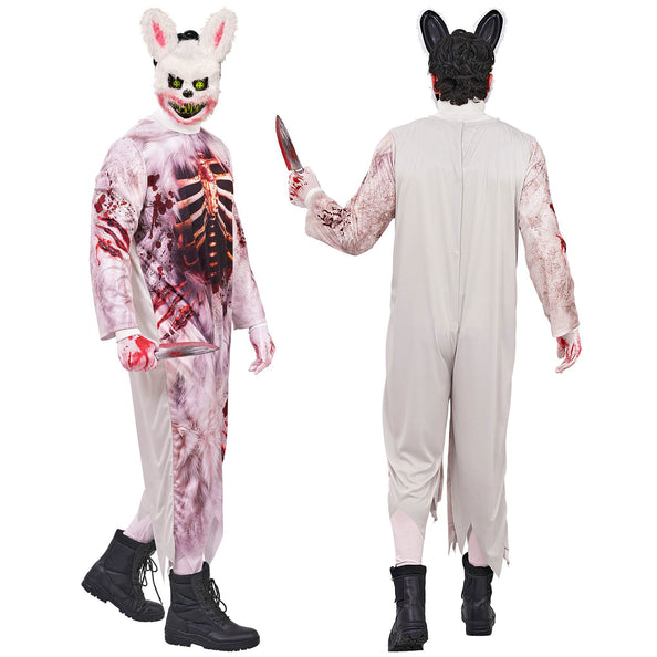 Zombie konijn jumpsuit heren met horrormasker — foto 6