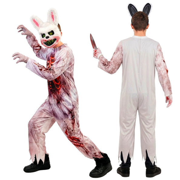 Zombie konijn jumpsuit jongens met horrormasker — foto 4