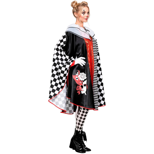Pierrot poncho dames zwart-wit met ruitprint — foto 2