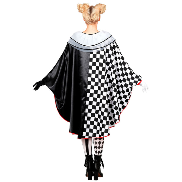 Pierrot poncho dames zwart-wit met ruitprint — foto 3