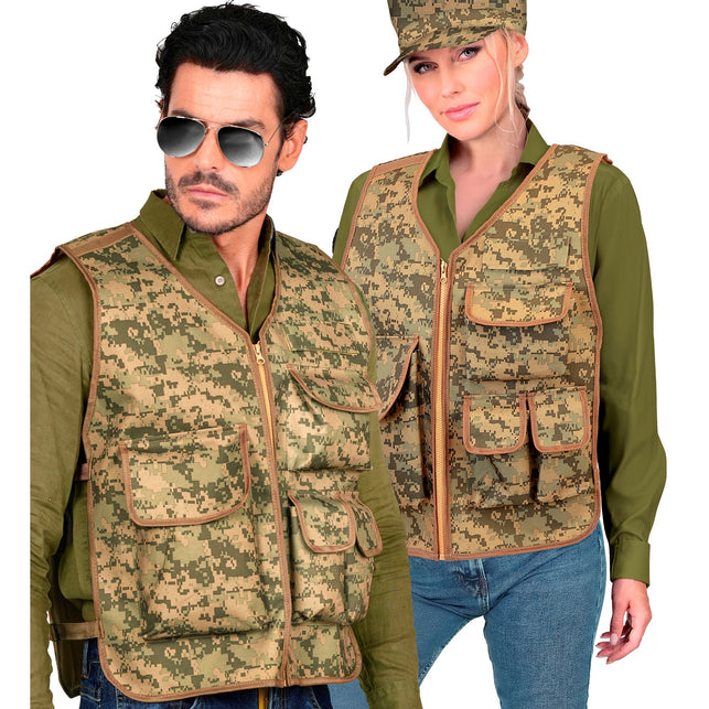 Camouflage tactisch gilet met zakken dames en heren