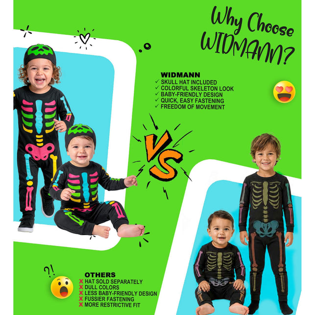Gekleurde skelet jumpsuit jongens met hoofddeksel — foto 5