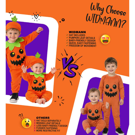 Pompoen jumpsuit jongens oranje met pompoenmuts — foto 6