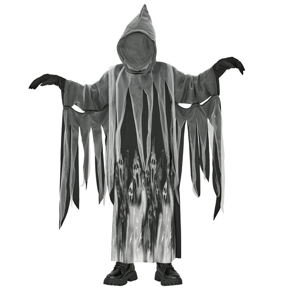 Verlaten ziel magere hein kostuum jongens grijs met capuchon — foto 2