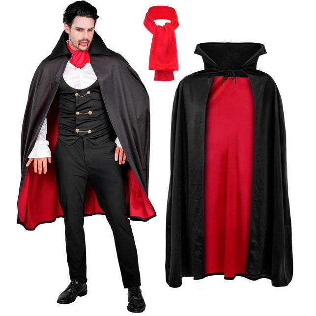 Vampier kostuum heren met cape, gilet en jabot — foto 2