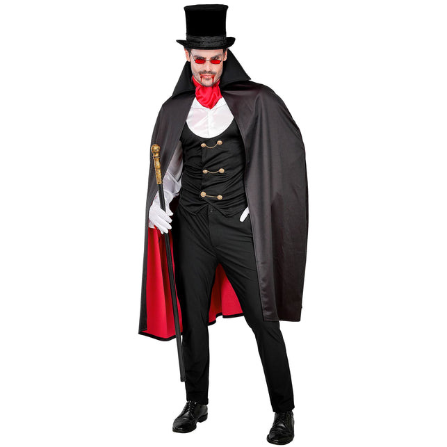 Vampier kostuum heren met cape, gilet en jabot — foto 3