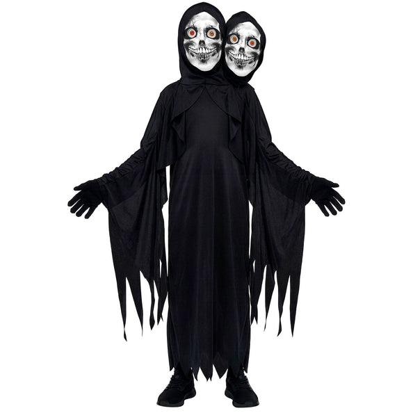Tweekoppig magere hein gewaad jongens met 2 maskers