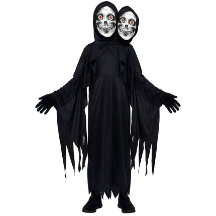 Tweekoppig magere hein gewaad jongens met 2 maskers