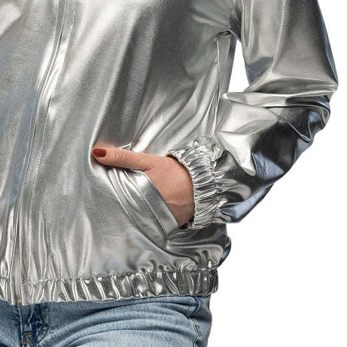 Jasje Rave metallic zilver met capuchon dames — foto 2
