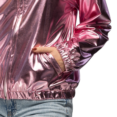 Jasje Rave metallic roze met capuchon dames — foto 2