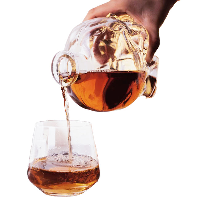 Doodshoofd fles met kurk glas 17,5 cm — foto 5