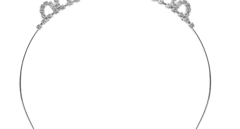 Tiara strass met hanger vooraanzicht – accessoires
