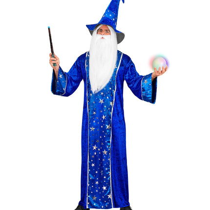 Fantasy tovenaars gewaad voor heren achterkant – verkleedkleding