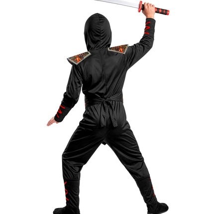 Ninja skelet jumpsuit voor jongens achterkant – kostuums