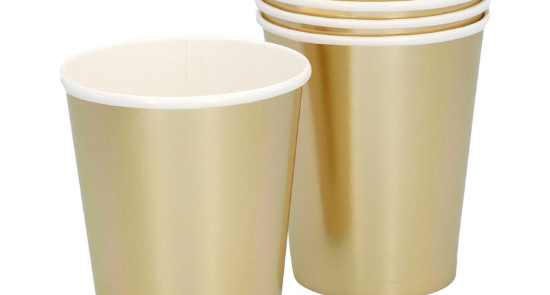 Set 6 gouden papieren bekertjes 25 cl