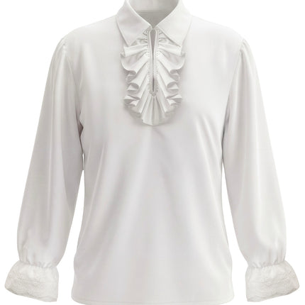 Historisch personage shirt met jabot wit voor heren totaalbeeld – kleding
