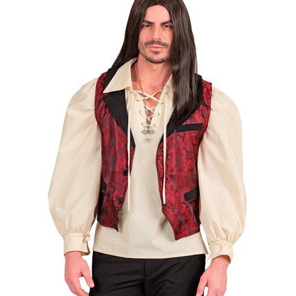 Historisch personage shirt beige voor heren detailopname – kleding