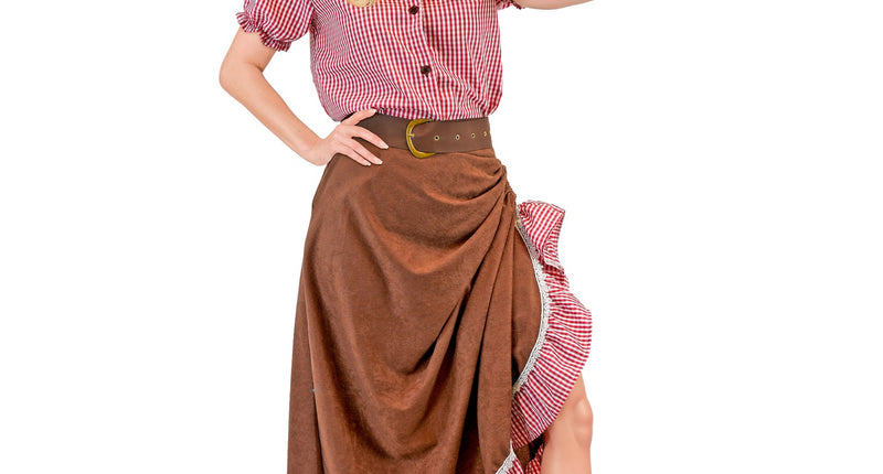 Cowgirl shirt voor dames vooraanzicht – verkleedkleding