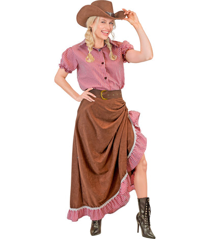 Cowgirl shirt voor dames vooraanzicht – verkleedkleding