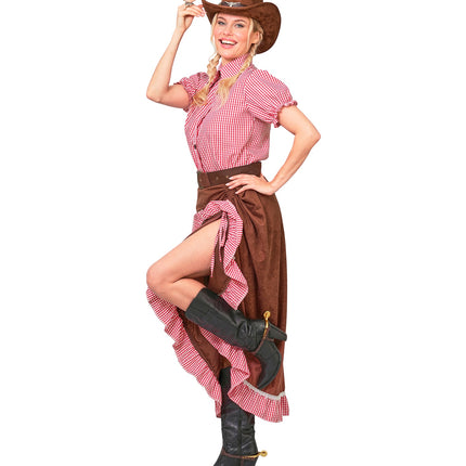 Cowgirl shirt voor dames zijaanzicht – verkleedkleding
