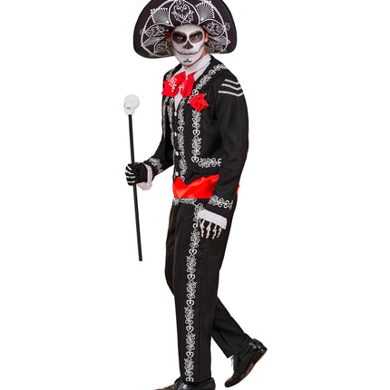 Mariachi Día de los Muertos colbert voor heren achterkant – kostuums