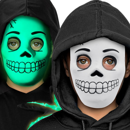Schedel masker Eva glow-in-the-dark detailopname – maskers