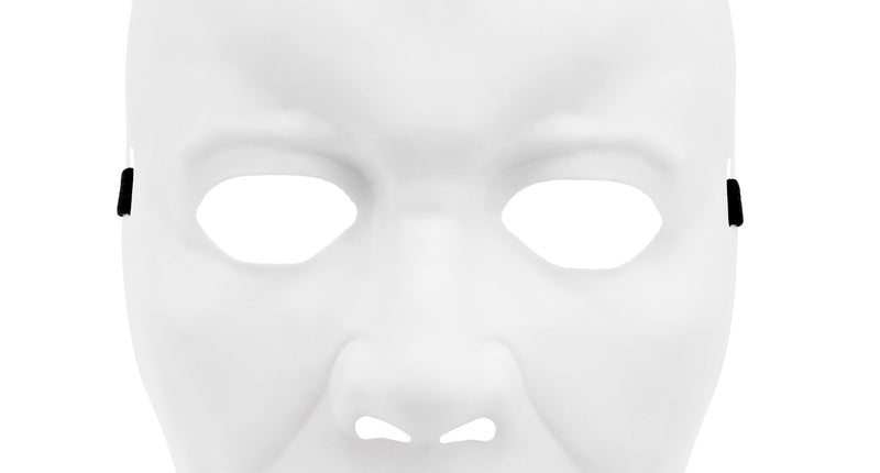 Masker man hard kunststof wit voor heren vooraanzicht – maskers