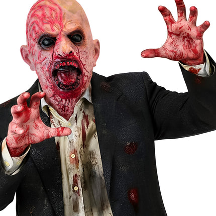 Masker volledig hoofd halssieraad zombie latex voor heren detailopname – maskers