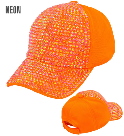 Pet strass neon oranje vooraanzicht – hoeden
