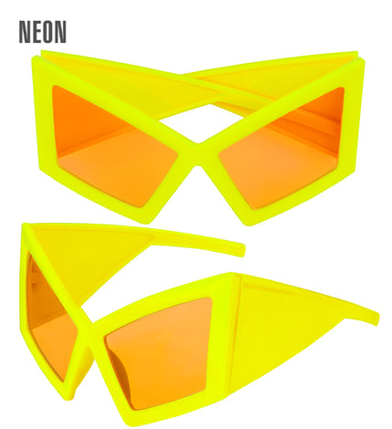 Bril oversized neon geel vooraanzicht – brillen