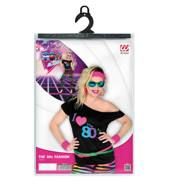 Disco shirt dames 80's neon achterkant - fel neon jaren 80 discoshirt