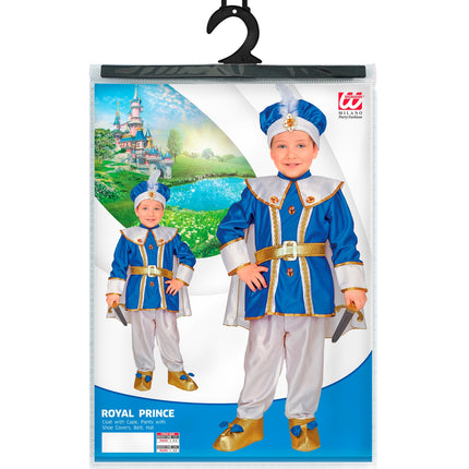 Blauwe prinsen verkleedpak kind compleet met laarshoezen, kroonprins outfit