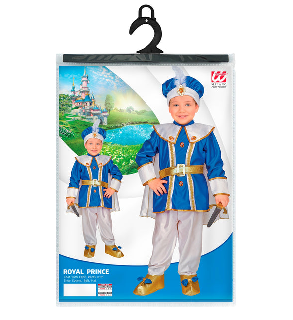 Blauwe prinsen verkleedpak kind compleet met laarshoezen, kroonprins outfit