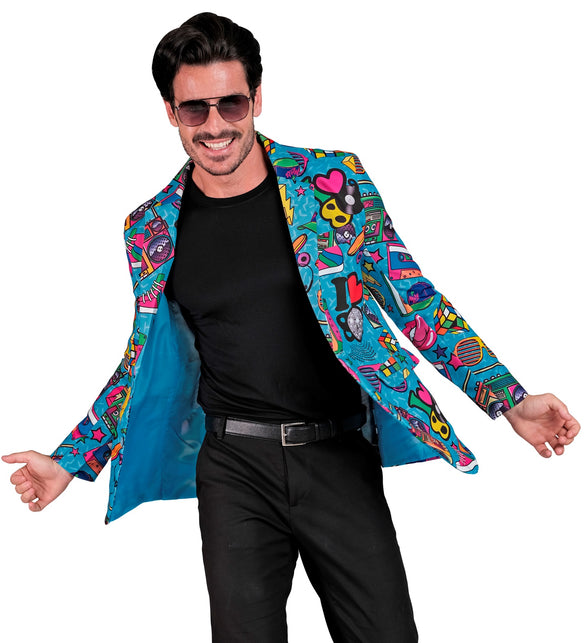 80s funky colbert detail - jaren 80 disco verkleedjasje heren