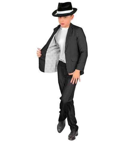 Gangster kostuum Tony kind - maffia verkleedpak met colbert en broek voor carnaval