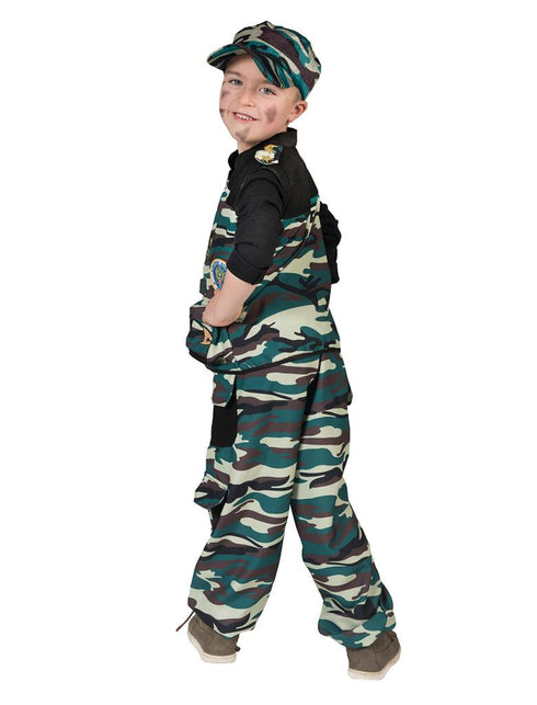 Combat Trooper kostuum jongens zijaanzicht – verkleedkleding