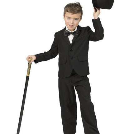 Colbert zwart kinderen zijaanzicht – verkleedkleding