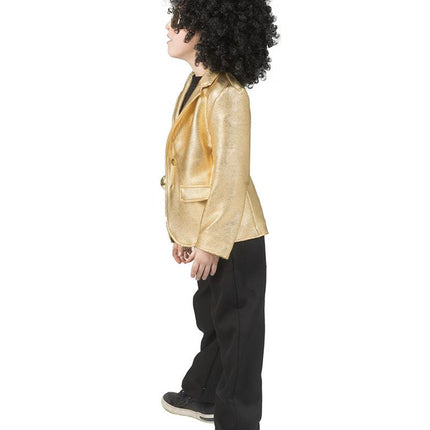 Disco Fever jas goud Jeff kinderen zijaanzicht – verkleedkleding