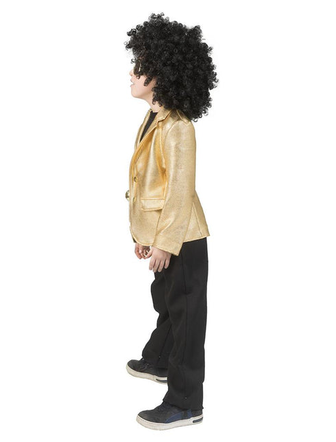 Disco Fever jas goud Jeff kinderen zijaanzicht – verkleedkleding
