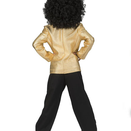 Disco Fever jas goud Jeff kinderen achterkant – carnaval outfit