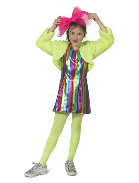 Regenboog jurkje Rany meiden vooraanzicht – carnavalskostuum